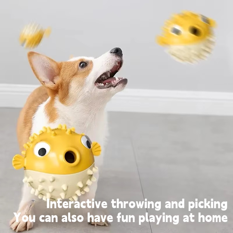 Interactive Bouncing Fish Trea - Rubber Treat Dispensing Dog Toy recension och pris