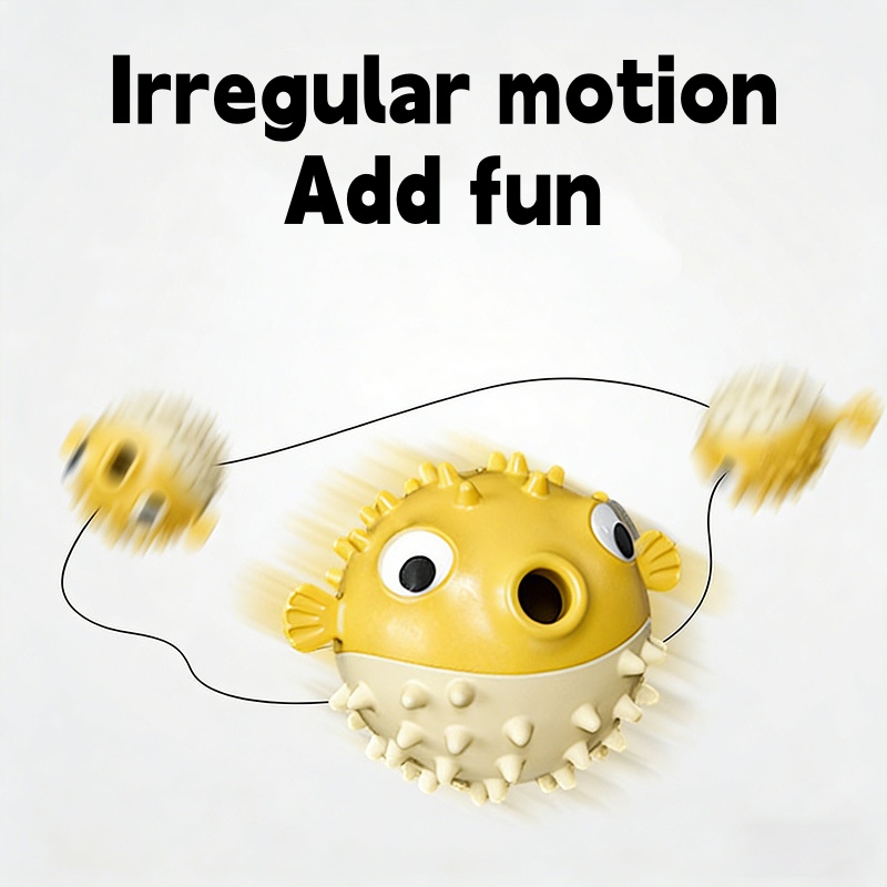 Interactive Bouncing Fish Trea - Rubber Treat Dispensing Dog Toy recension och pris