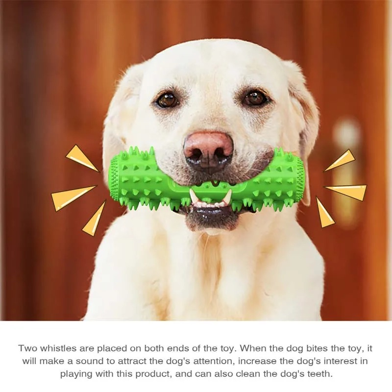 Squeaky Dog Chew Toy Teeth Cle - Rubber Treat Dispensing Dog Toy recension och pris
