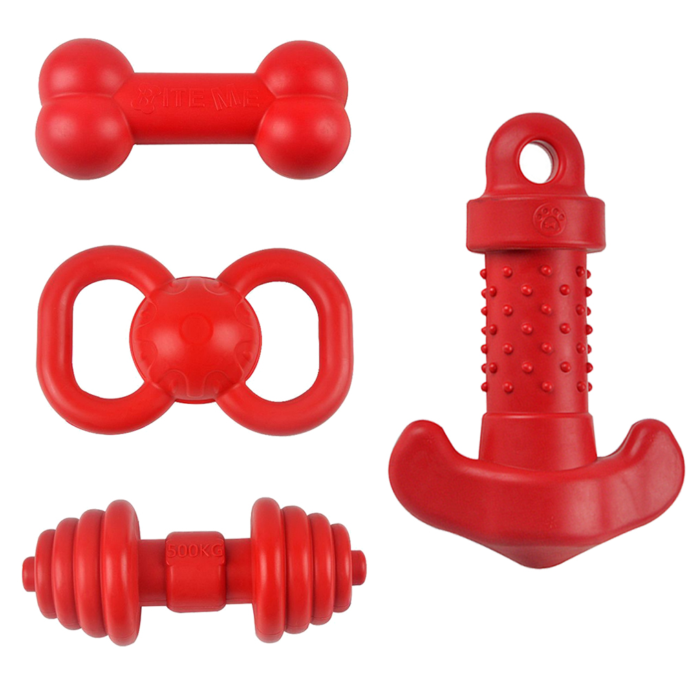 Red TPR Bone Dog Chew Toy Inde - Teeth Cleaning Dog Chew Bone recension och pris