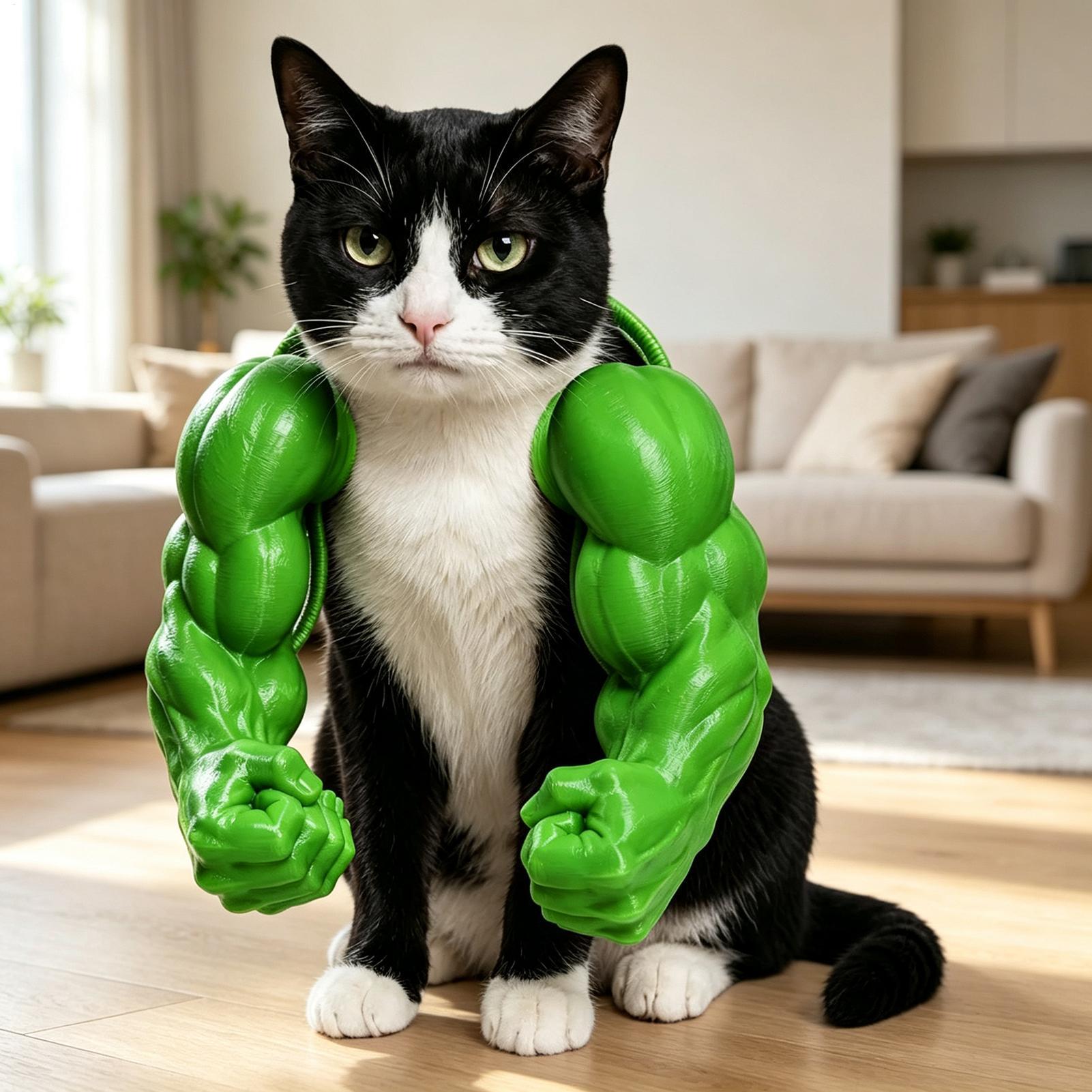 Funny Cat Muscle Arm 3D Printe - Interactive Squeaky Plush Dog Toy recension och pris
