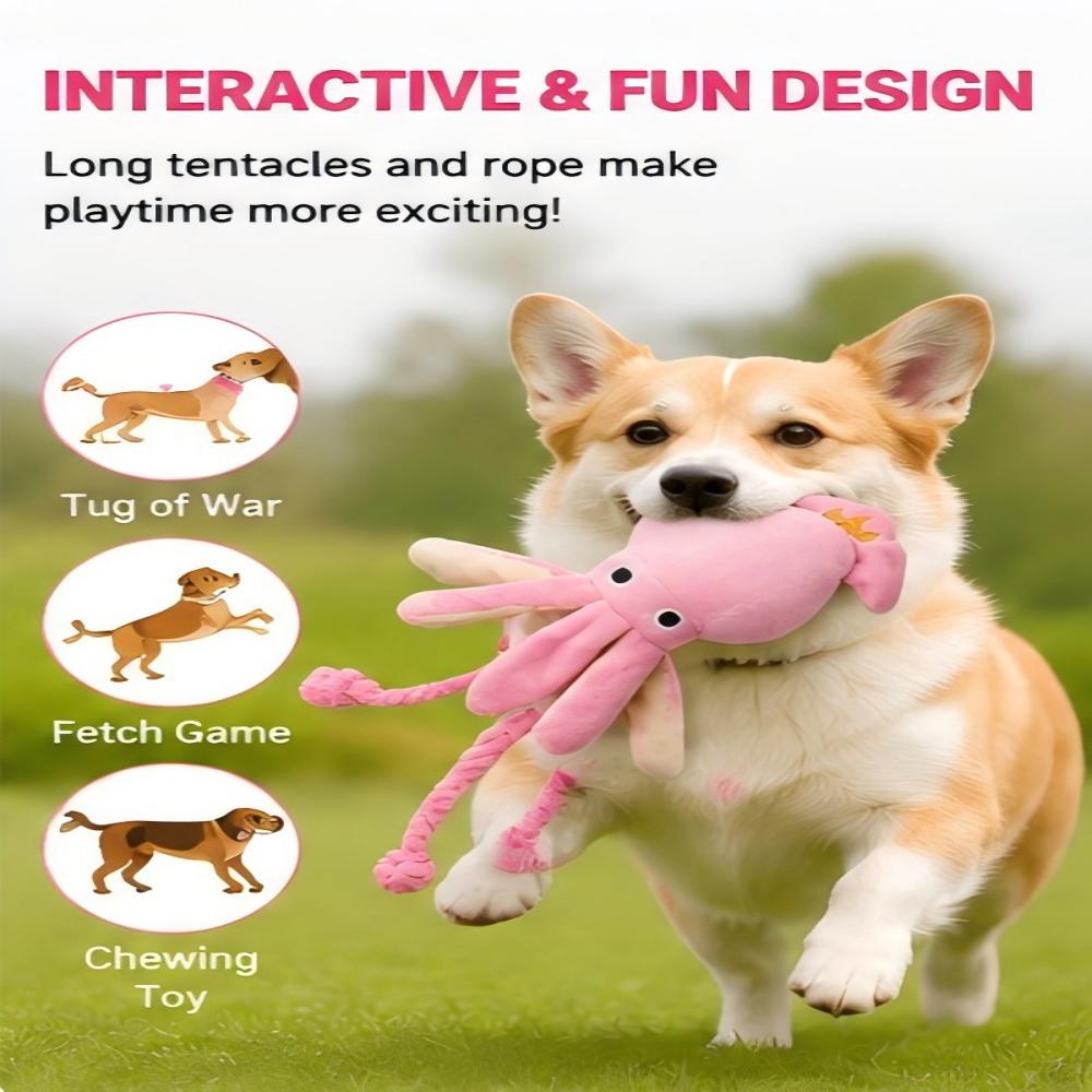 Giant Plush Octopus Dog Chew T - Dog Rope Toy Aggressive Chewers recension och pris