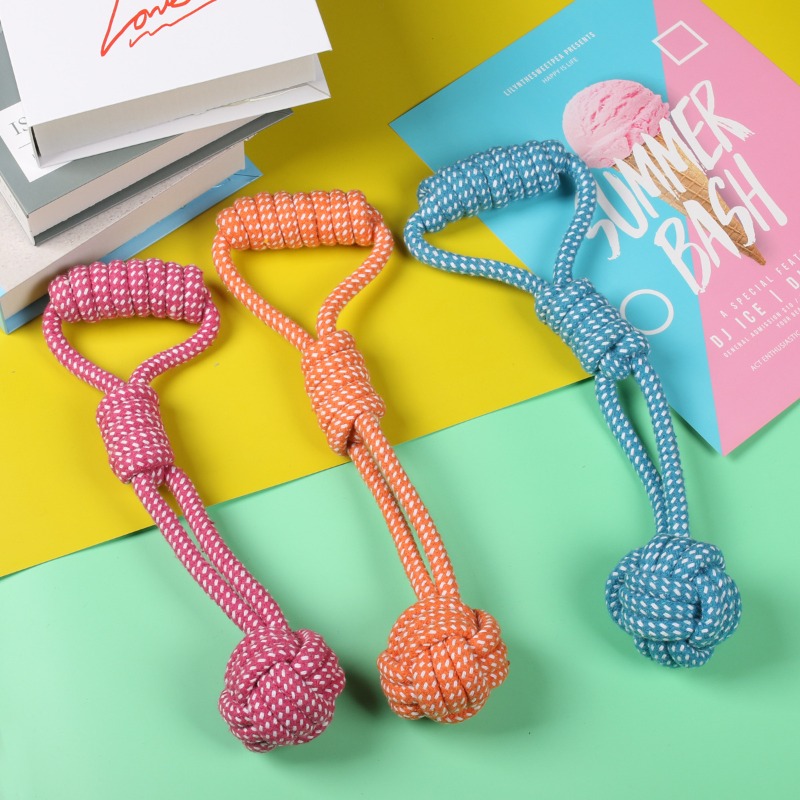 1PCS Knot Chew with Tennis Bal - Dog Rope Toy Aggressive Chewers recension och pris