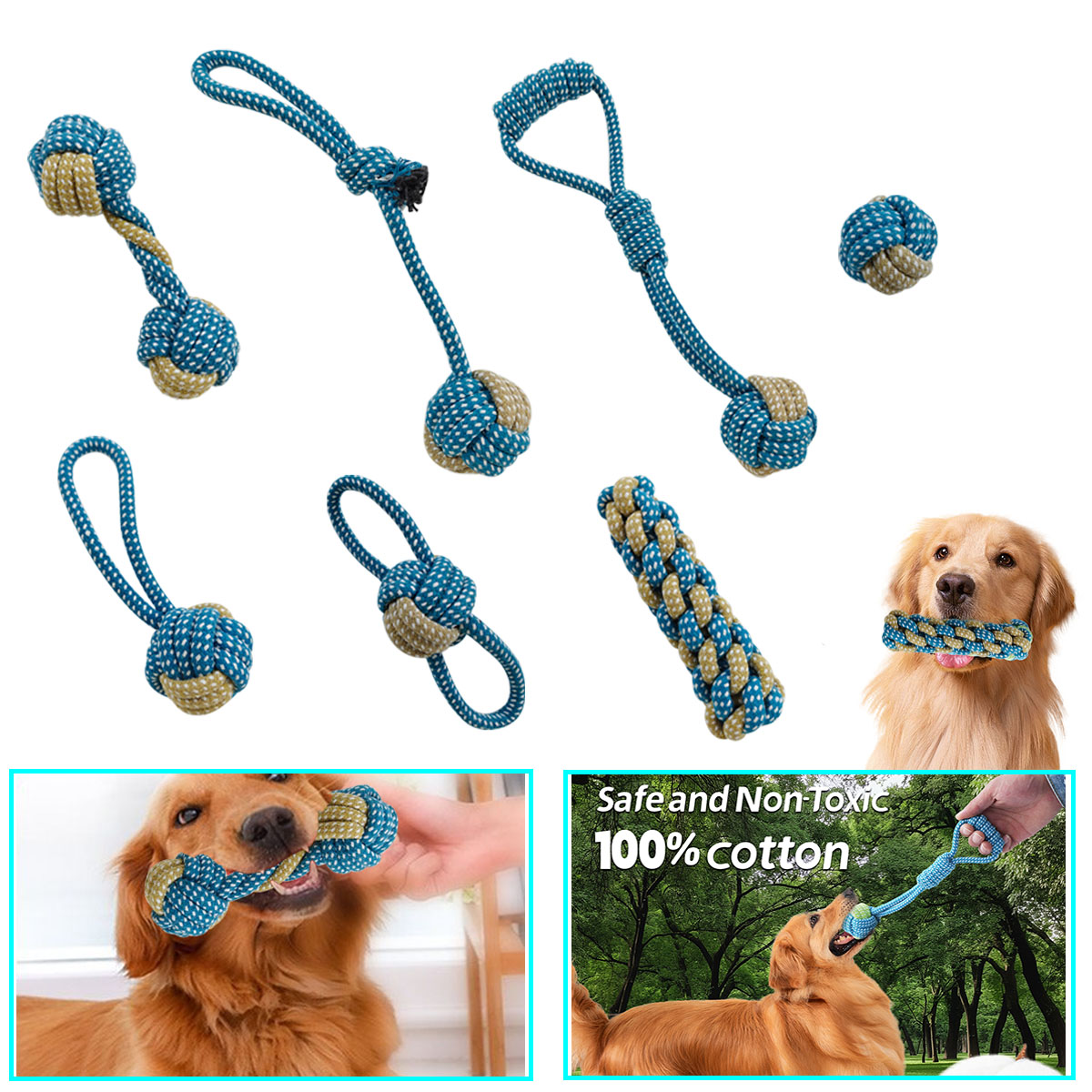 New 7PCS Pet Dog Puppy Double  - Teeth Cleaning Dog Chew Bone recension och pris