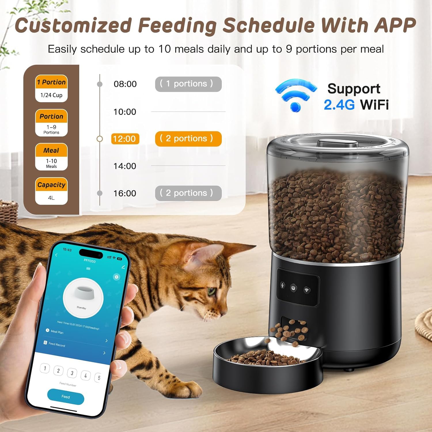 Pet Automatic Feeder 4L Smart  - Pet Feeders recension och pris