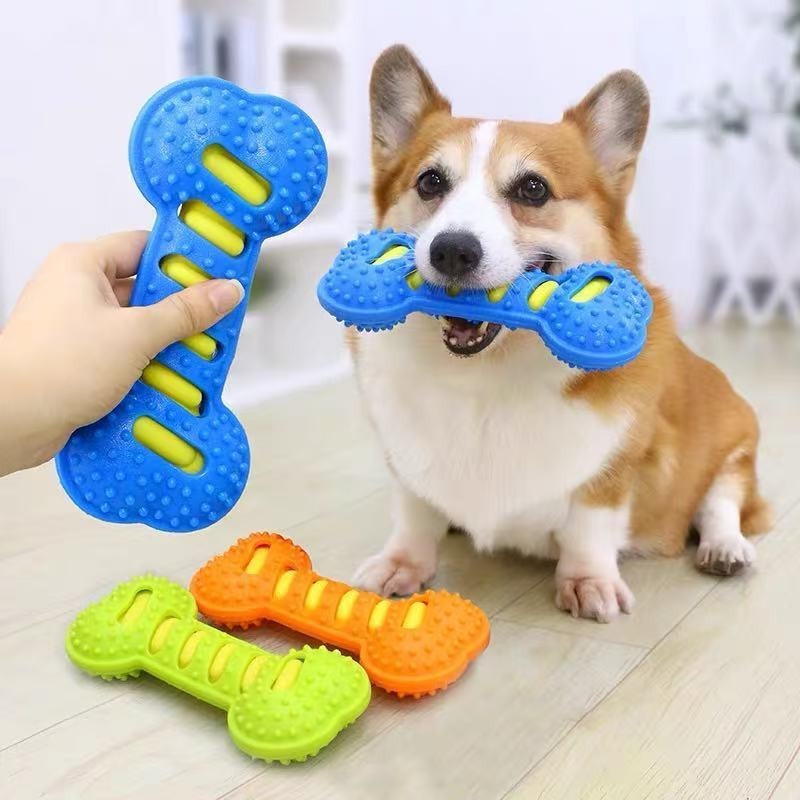 Durable Rubber Dog Chew Toy Sq - Teeth Cleaning Dog Chew Bone recension och pris