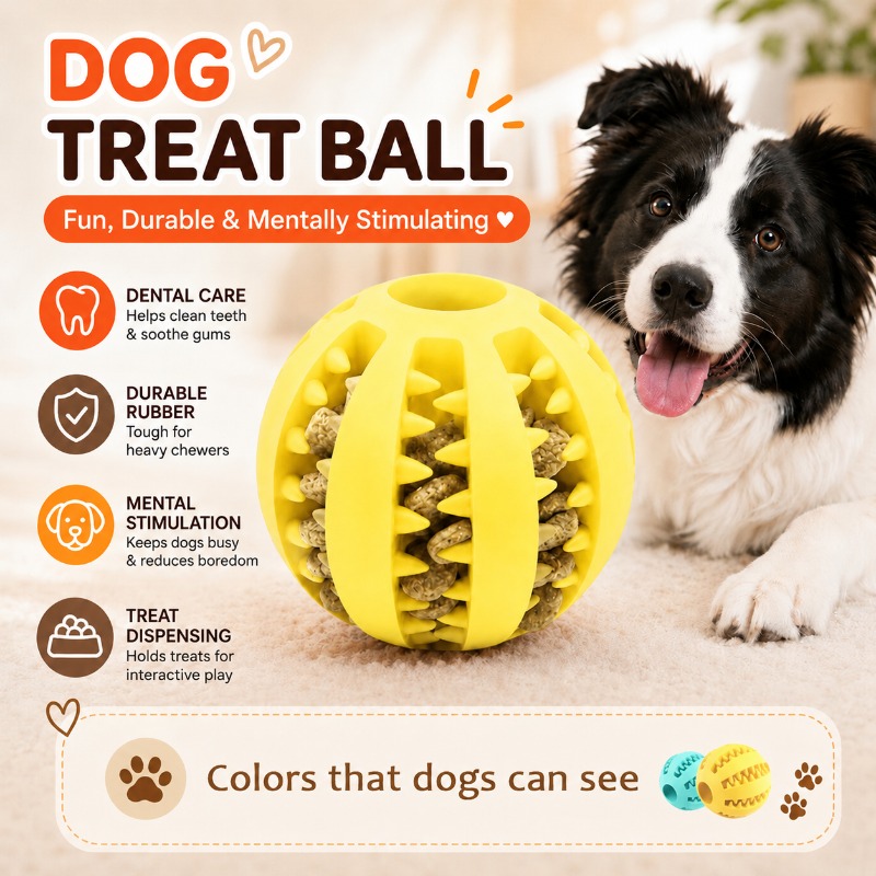 1 Pcs Dog Treat Ball Interacti - Rubber Treat Dispensing Dog Toy recension och pris