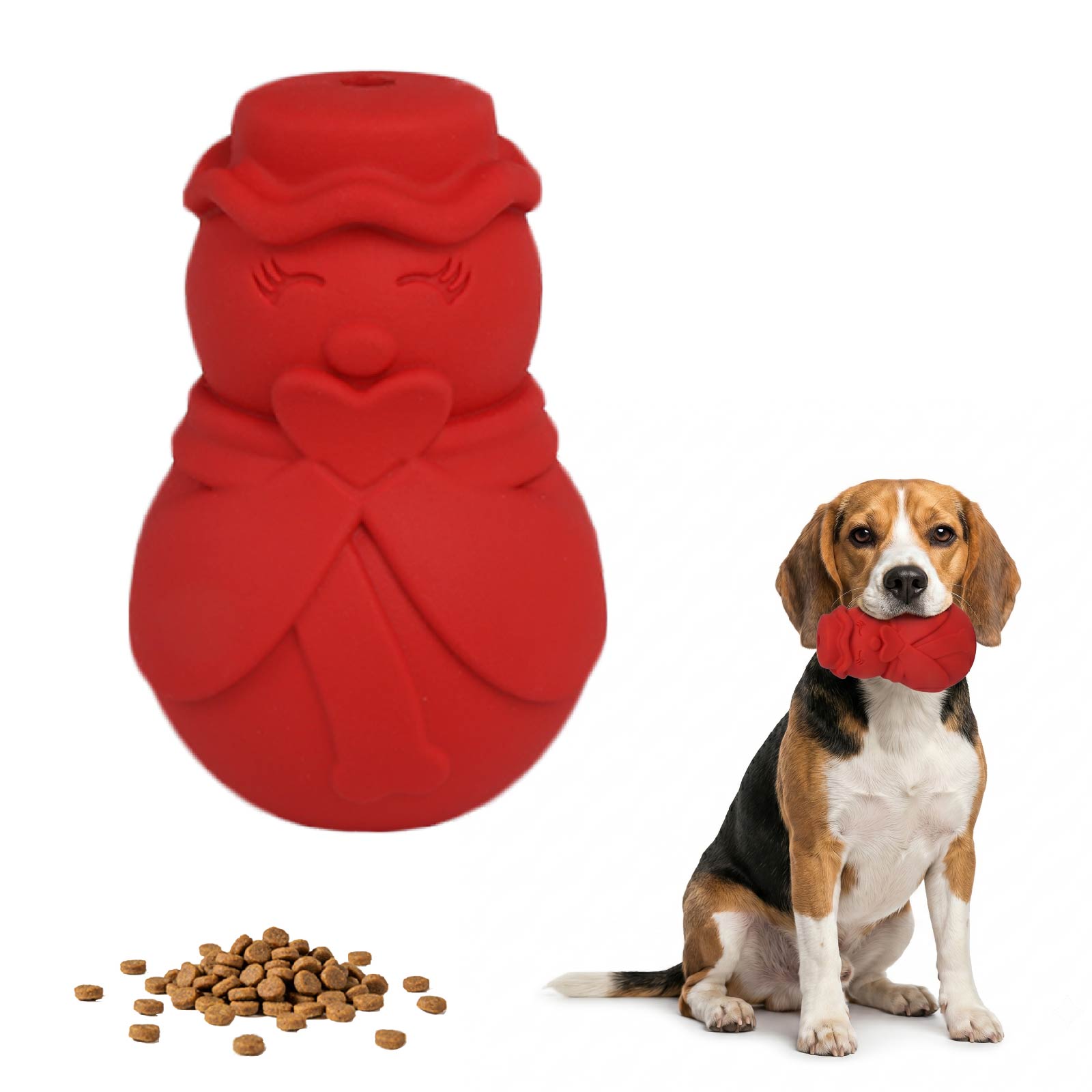 ：Snowman Dog Puzzle Toy, Treat - Rubber Treat Dispensing Dog Toy recension och pris